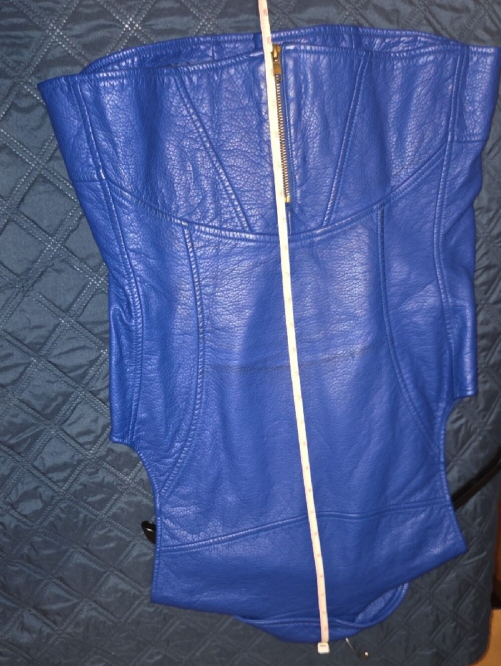 V Cristina Electric Blue Sleeveless Moto Vest - Picture 16 of 16